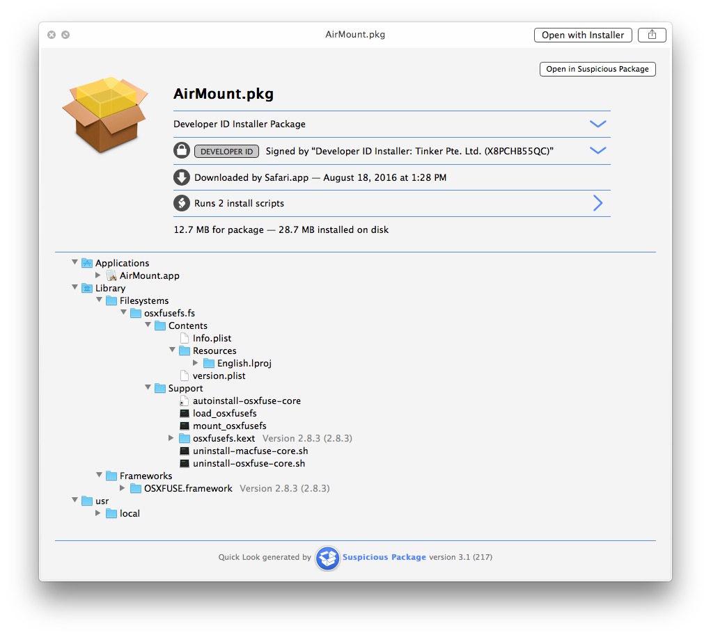 package files for mac